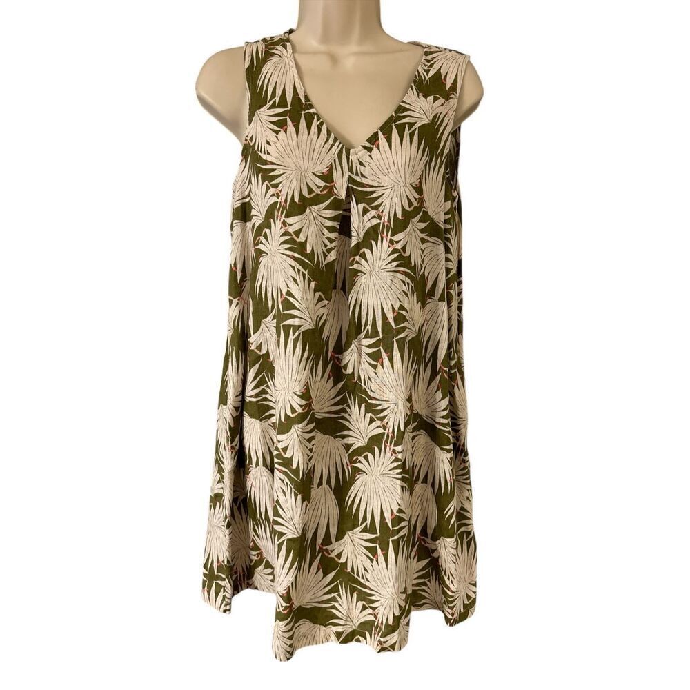 RACHEL ZOE Womens Size XSmall Sleeveless Mini Dress 100% Linen Floral Tropical